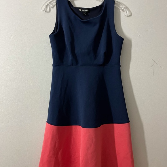 Pink and navy blue midi dress - Picture 1 of 2